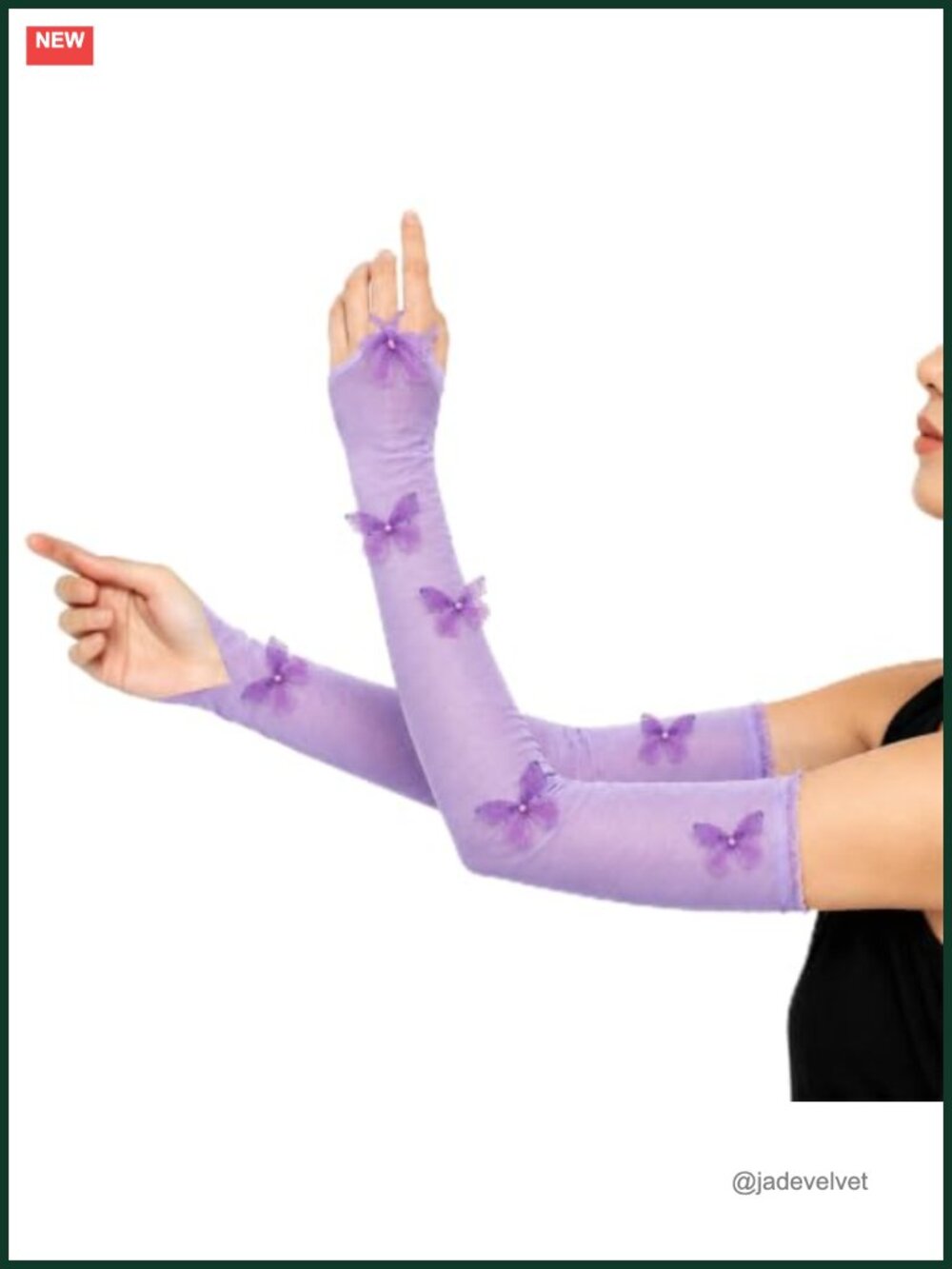 Butterfly Fingerless Arm Warmers Costume Cosplay Gloves Nylon